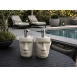 J-LINE Olielamp Moai Set 2 Grijs Cement | Sfeervolle Buitenlamp